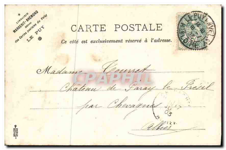 CPA Le Velay Illustre le Puy le Rocher Saint Michel d'Aiguilhe enorme et curieux dyke volcanique esc — Rückseite