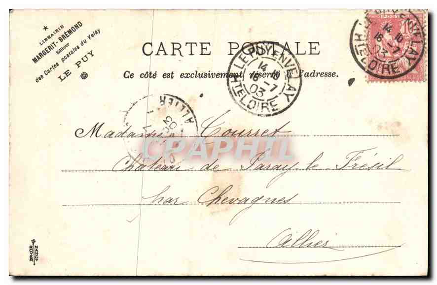 CPA Le Velay Illustre le Puy statue Colossale de N D de France erigee en 1860 sur le rocher Corneill — Rückseite