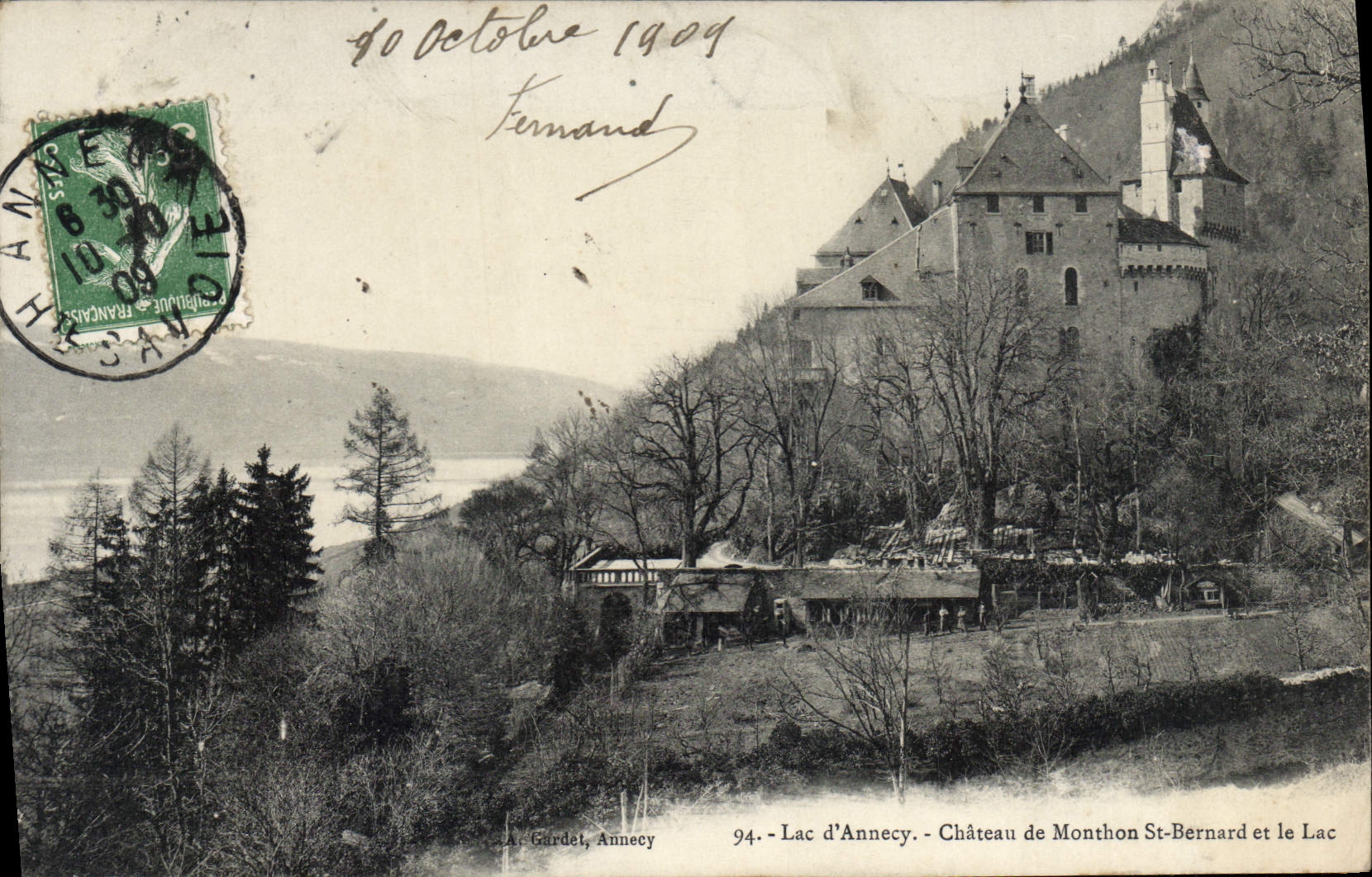 See Annecy - Schloss Monthon St-Bernard und der See — A. Gardet, Annecy, n°94