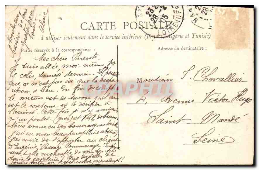 CPA Nantes le Pont Morand et la Rue de Rennes  — Verso