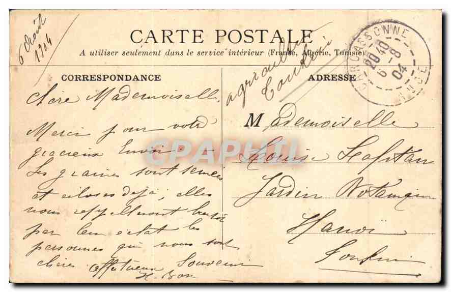 CPA Carcassonne Bonus de l'Aude le Pont Neuf 1844  — Back