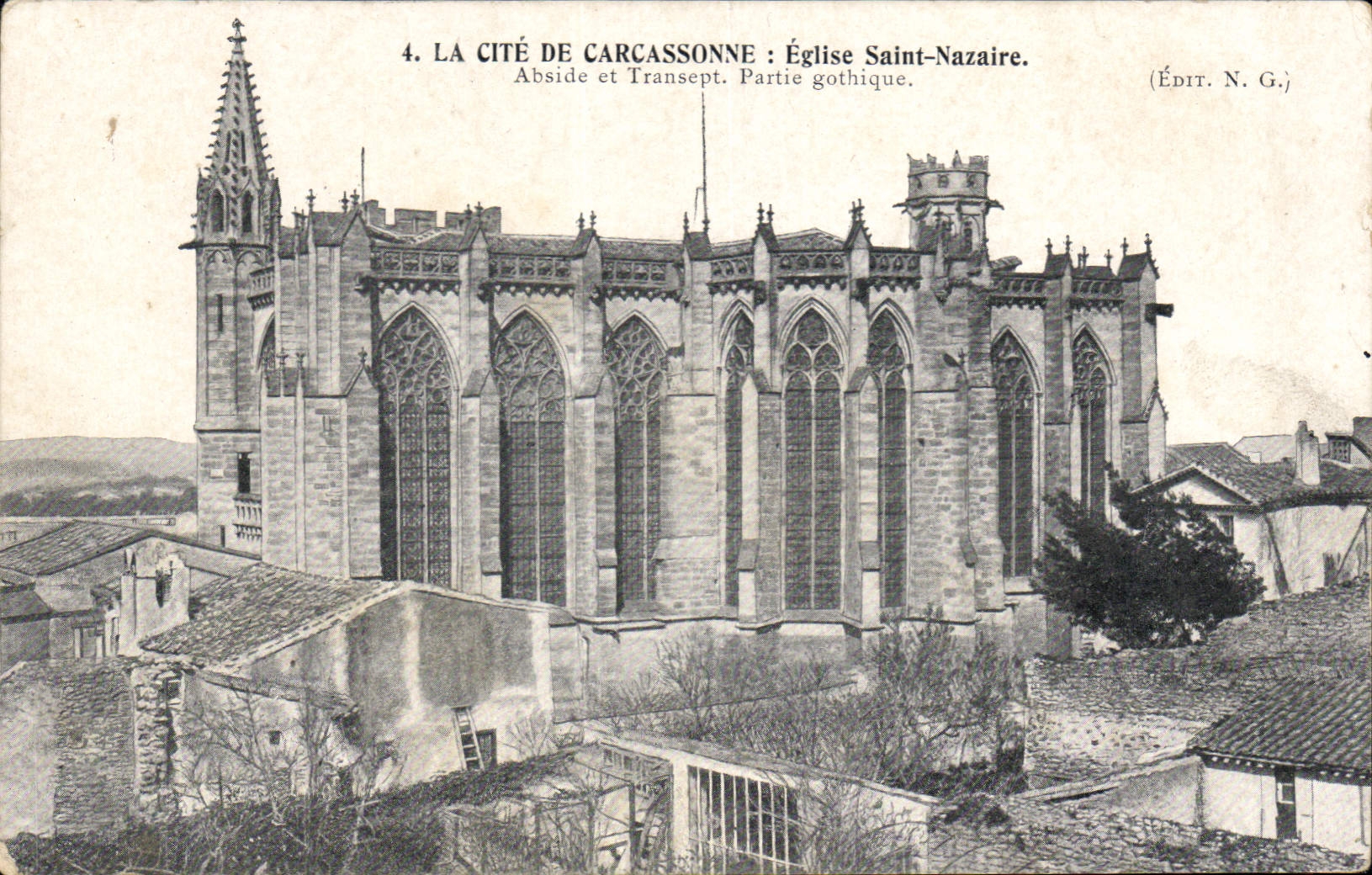 CPA La Cite de Carcassonne Eglise Saint Nazaire Abside et Transept Partie Gothique 