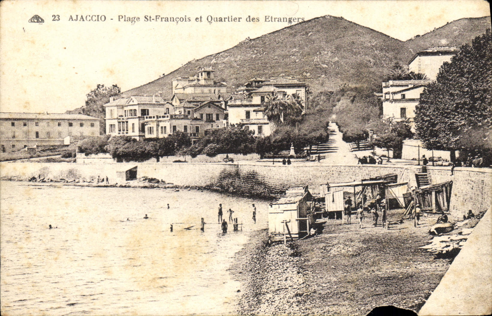 CPA Ajaccio Plage St Francois et Quartier des Etranger 