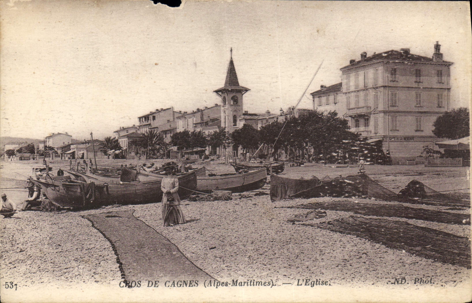 CPA Cros de Cagnes Alpes Maritimes l'eglise 