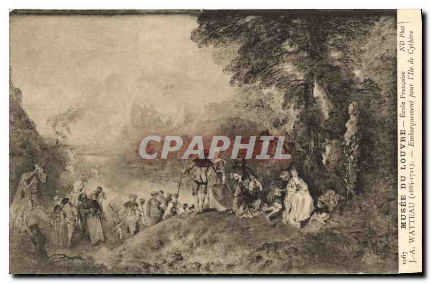 CPA Musee de Louvre Ecole Francaise Watteau 1684 1721 Embarquement pour l'Ile de Cythere 