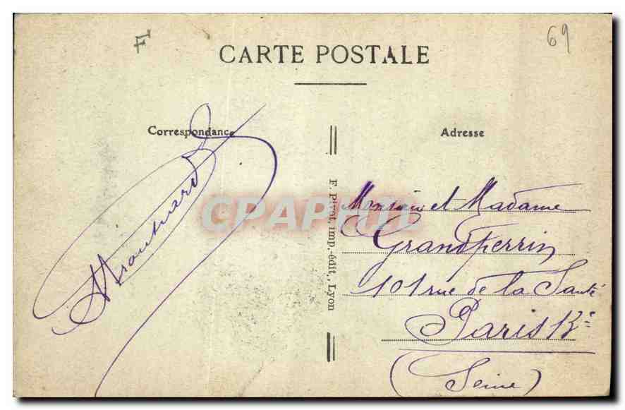 CPA Lyon Le Palais de la Bourse  — Verso