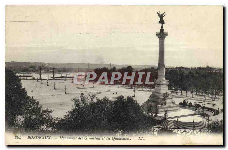 Bordeaux — Monument des Girondins et les Quinconces — LL. — CPAPHIL