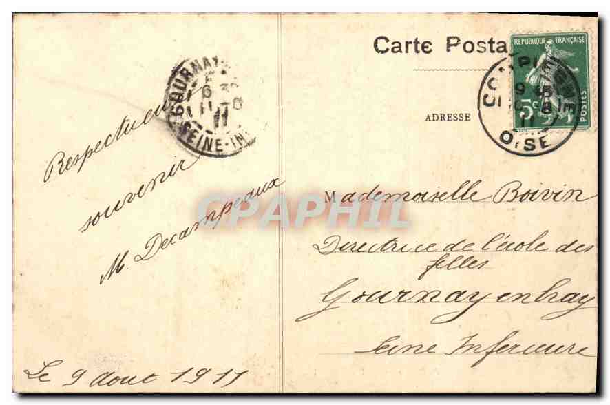 CPA Compiegne Interieur du Palais La salle des Fetes  — Rückseite