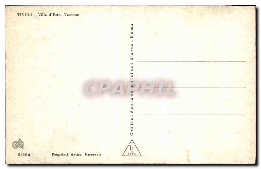 CPA Tivoli Villa d'Este Vascone  — Rückseite