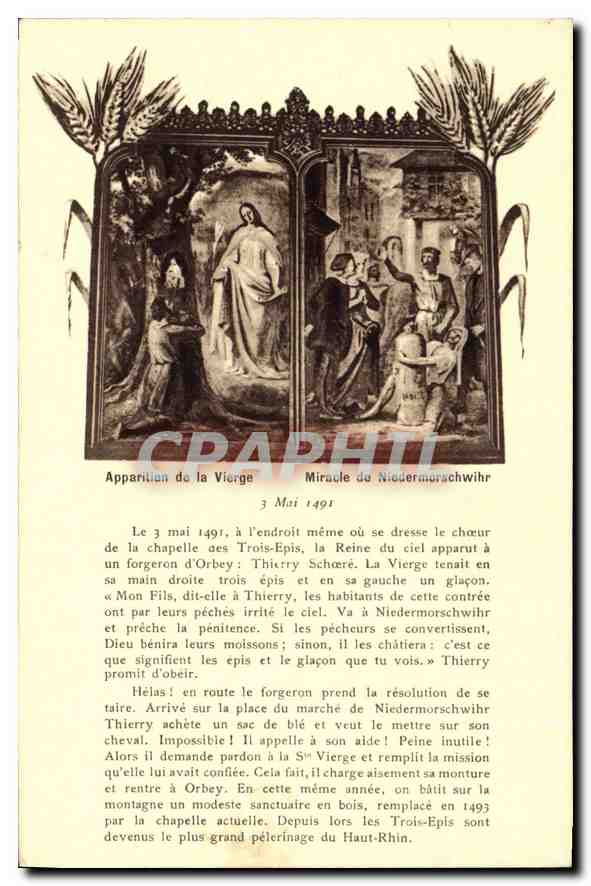 Apparition de la Vierge — Miracle de Niedermorschwihr — Édition Benz, Trois-Epis