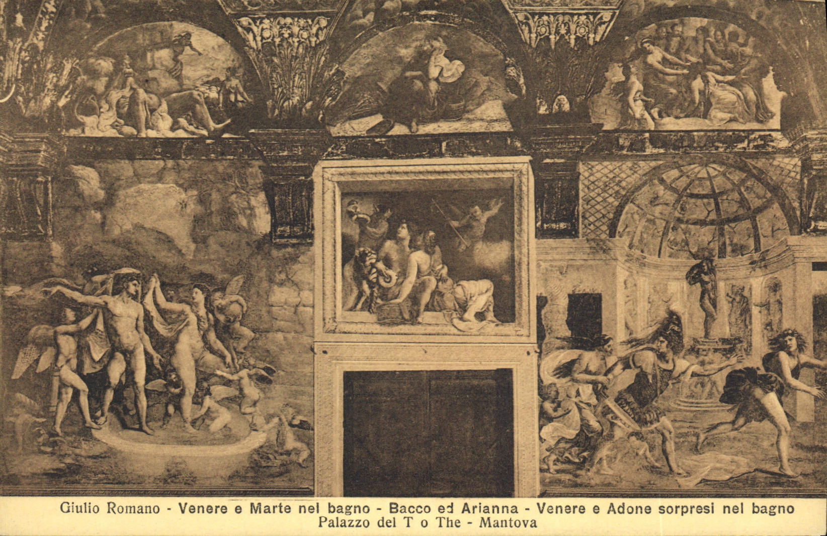 CPA Giulio Romano Venere e Marte nel bagno Bacco ed Arianna Venere e Adone sorpesi nei bagno Palazzo