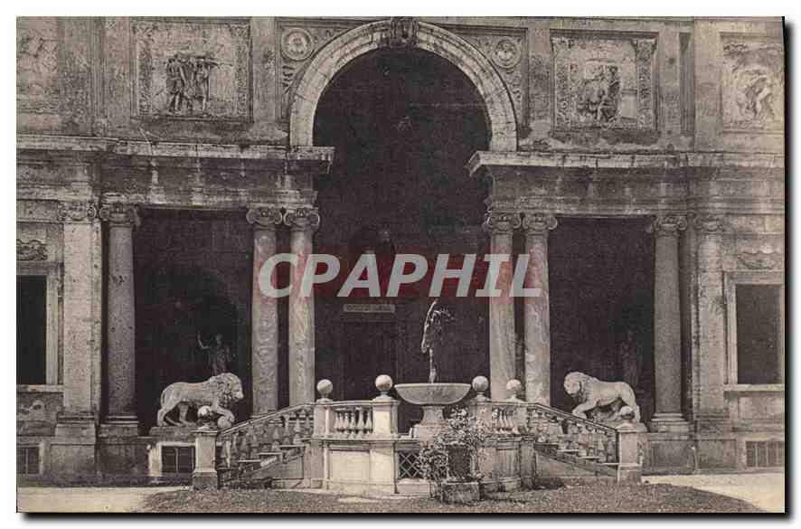 CPA Roma Villa Medici Accademia di Francia Loggia sul Giardino Lion