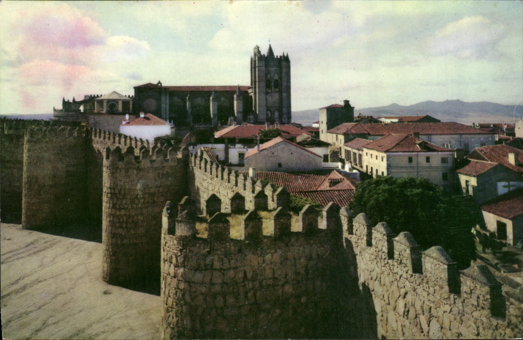 CPA Avila Murailles et la Cathedrale 