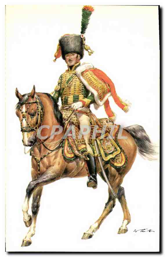 CPA Kaiserreich Frankreich Chasseurs a Cheval de la Garde Leutnant French Empire Militaria