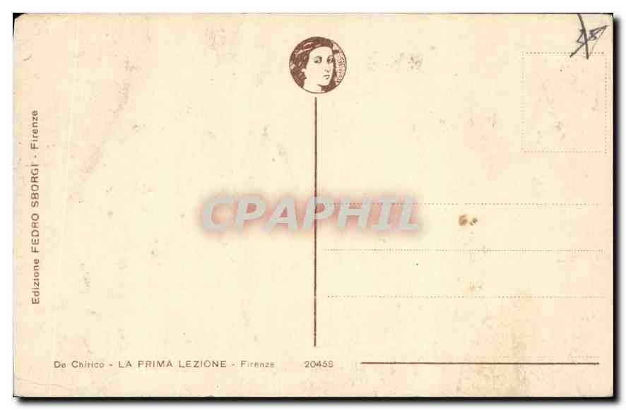 CPA De Chairico La Prima lezione Firenze  — Verso
