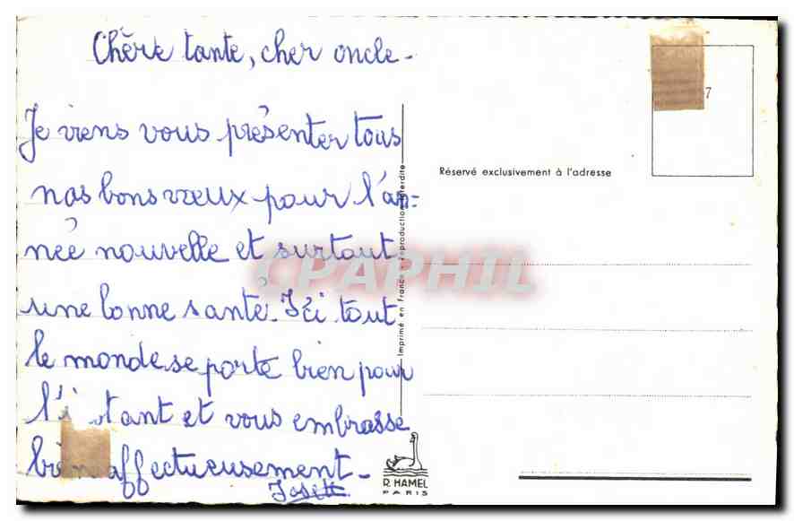 CPA Bonne annee — Rückseite
