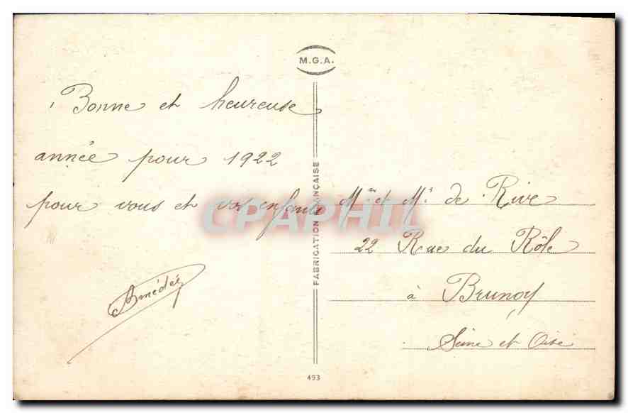 CPA Bonne annee — Rückseite