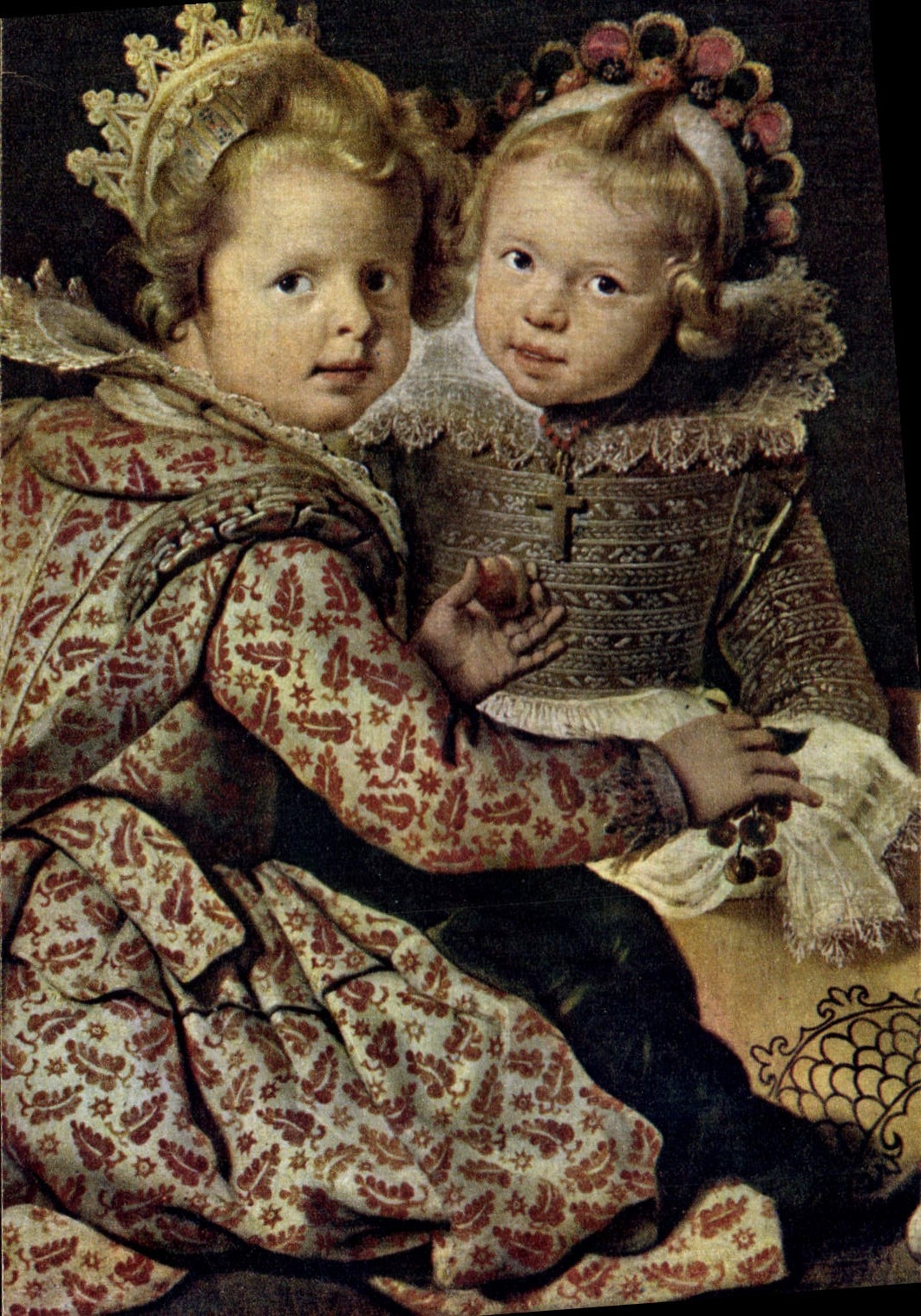 Deux enfants en habits d'époque — peinture — COMITÉ NATIONAL DE L'ENFANCE, Paris