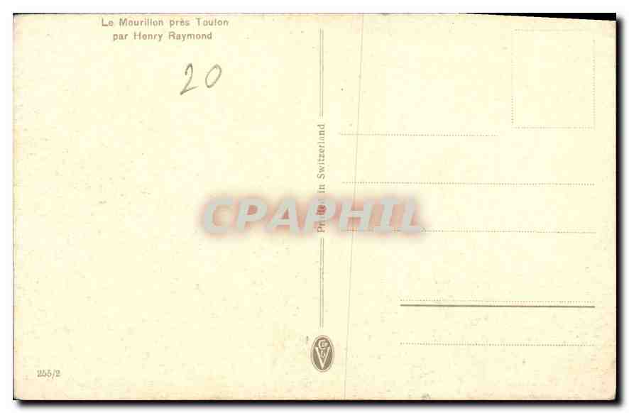 CPA Le Mourillon pres Toulon par Henry Raymond  — Rückseite