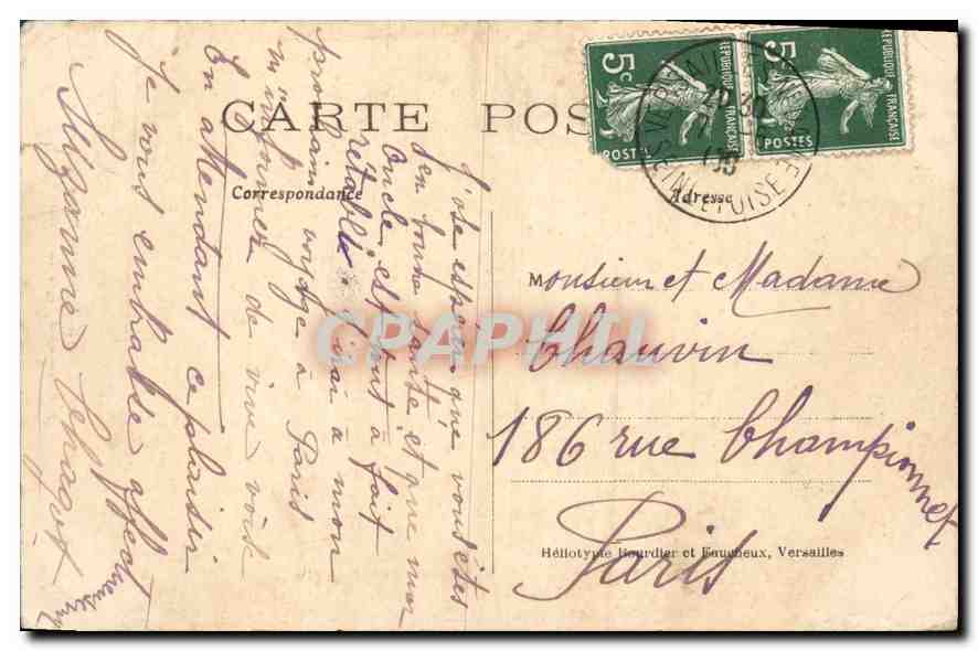 CPA Versailles Marie Antoinette Reine de France  — Verso