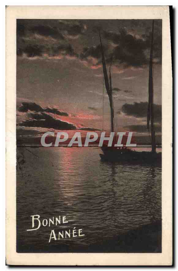 CPA Bonne Annee Bateau