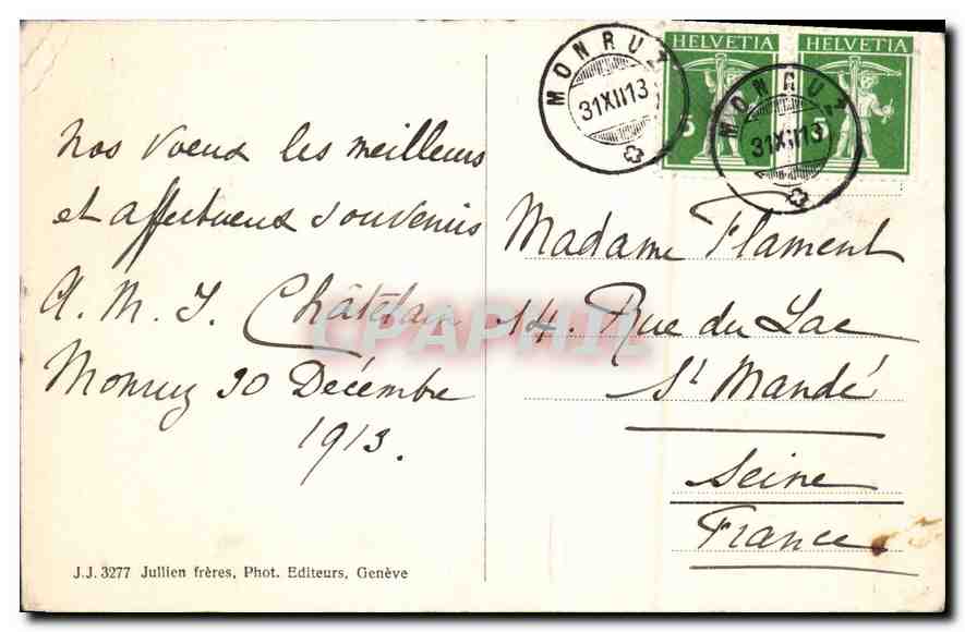 CPA Bonne Annee Bateau — Rückseite