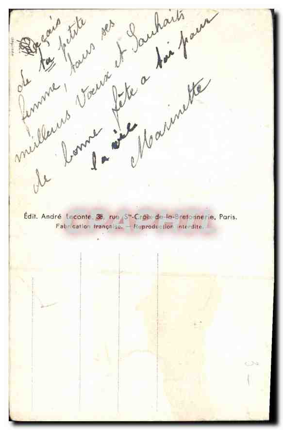 CPA Bonne Fete Fer a cheval — Verso