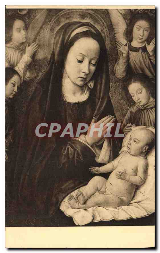 CPA Musee de Bruelles La Maitre de Moulins Vierge et enfant adores par les anges 