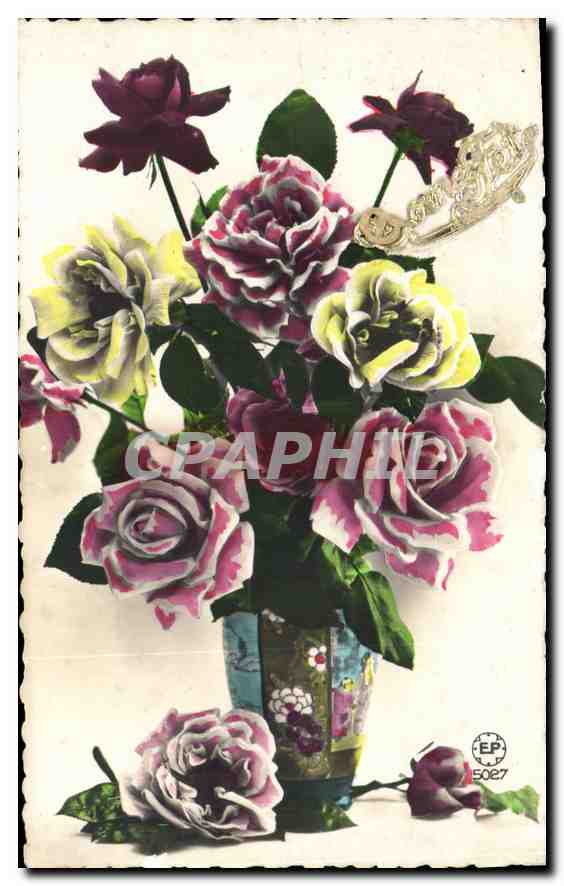 Bouquet de roses colorées — éditeur EP, n° 5027