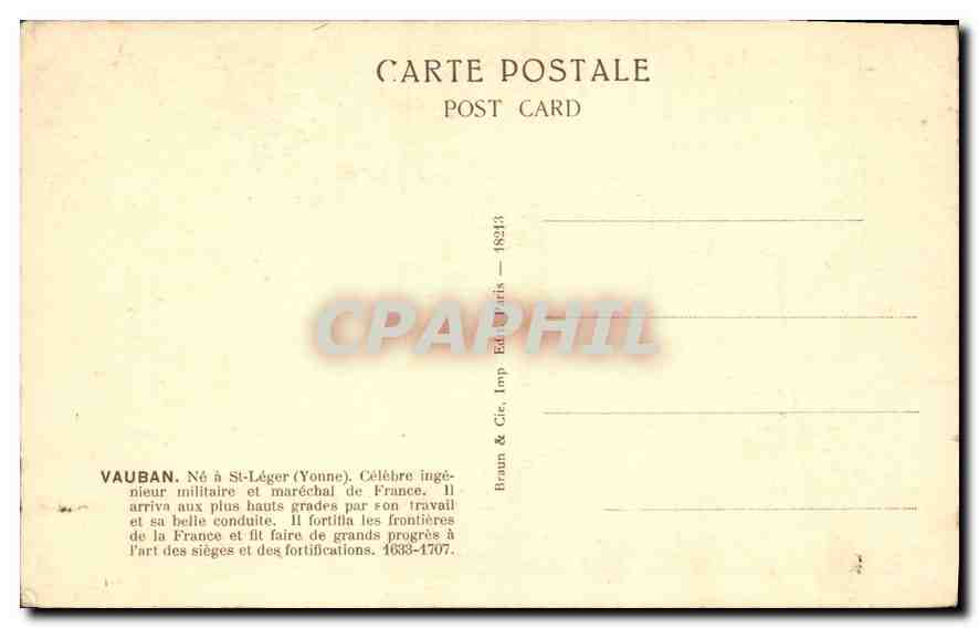 CPA Vauban  — Rückseite