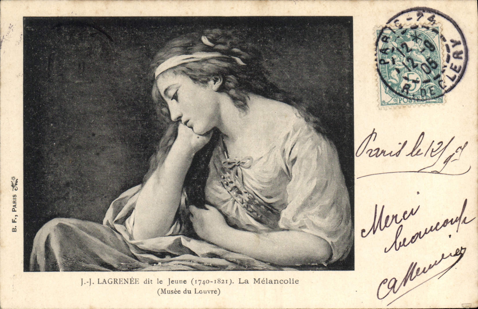 CPA Lagrenee dir le Jeune La Melancolle Musee de Louvre 