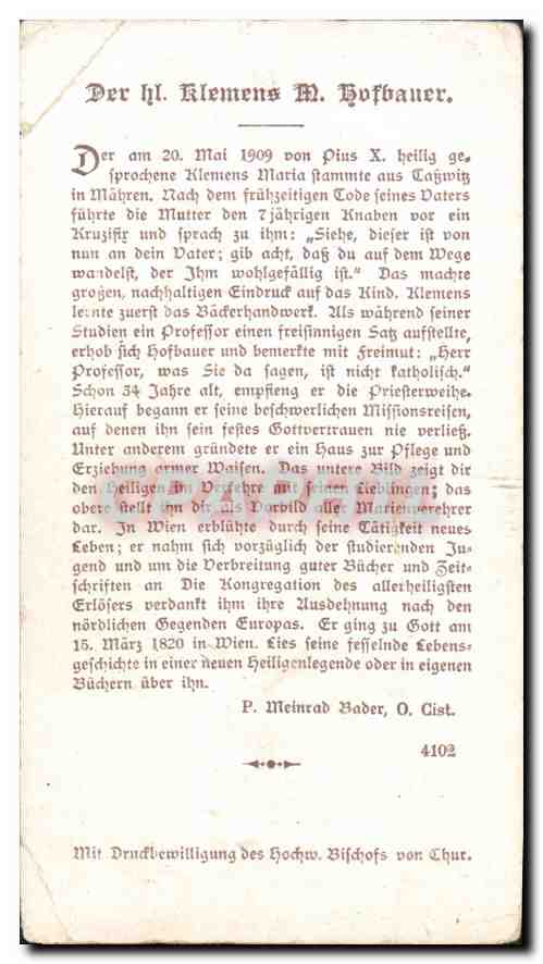 Image pieuse — Rückseite