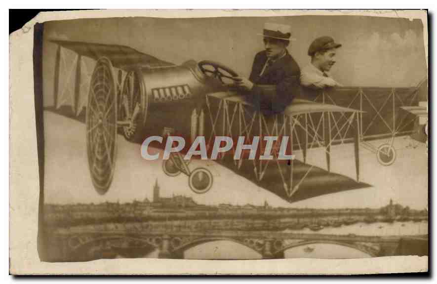 CARTE PHOTO Avion Aviation Homme