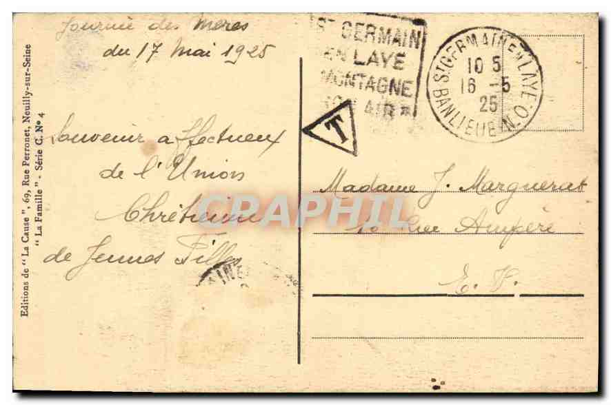 CPA A l'Enfance L Alliot Salon de Paris  — Verso
