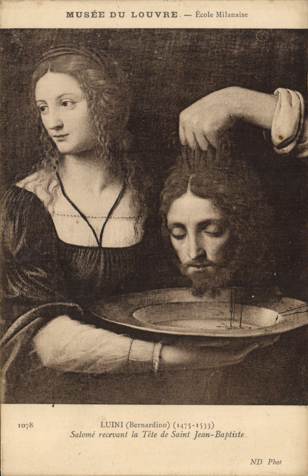 CPA Musee du Louvre Luini Bernardino Salome recevant la Tete de Saint jean Baptiste 
