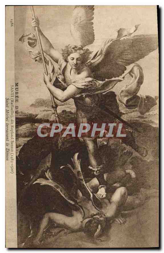 CPA Musee du Louvre Santi Raphaelo Saint Mirbel terrasant le Demon 