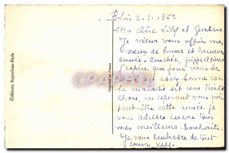 CPA Bonne annee — Rückseite