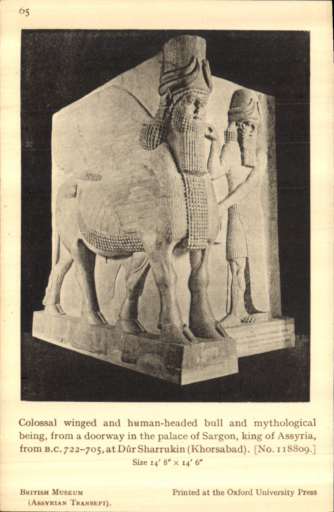 Colossal winged and human-headed bull — Assyrian palace doorway — British Museum (Assyrian Transept) [No. 118809]