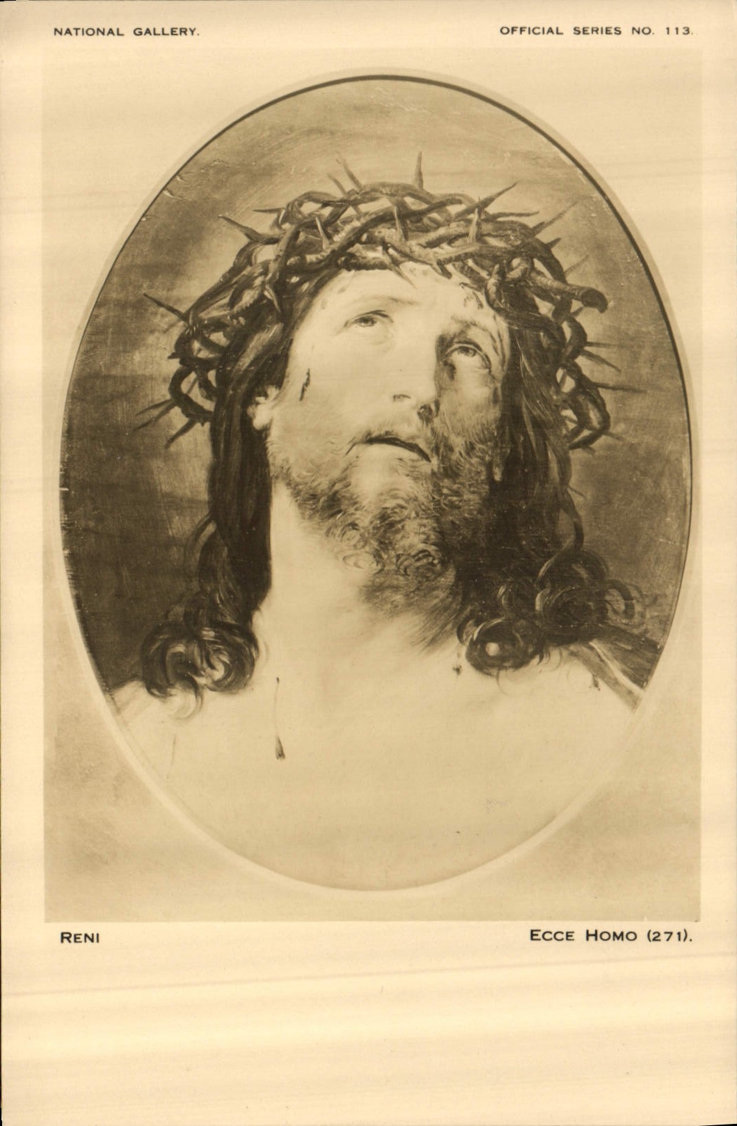 Jésus portant la couronne d'épines — œuvre de Reni — National Gallery, série officielle n° 113