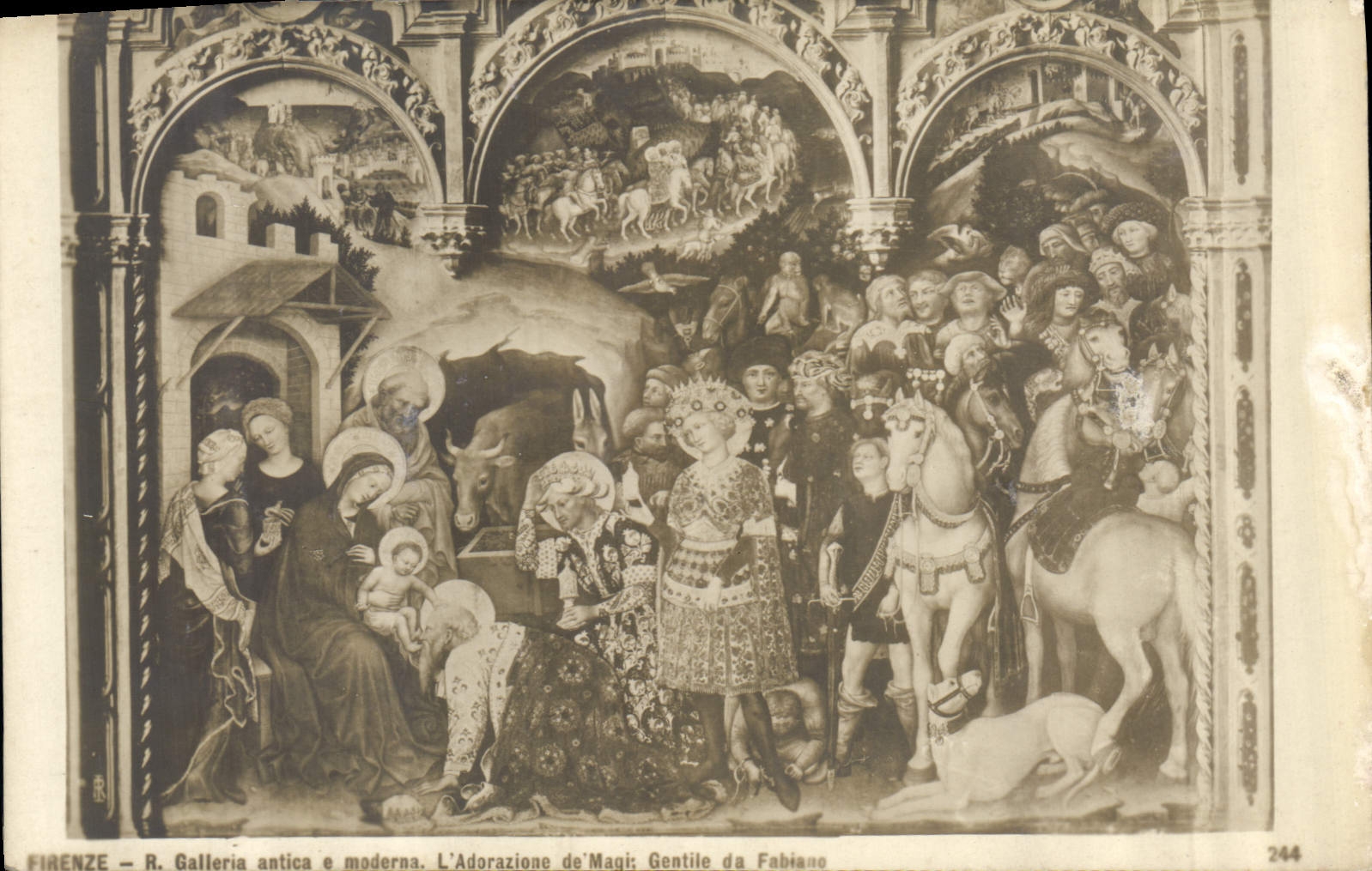 FIRENZE – R. Galleria antica e moderna. L'Adorazione de' Magi; Gentile da Fabiano — n° 244