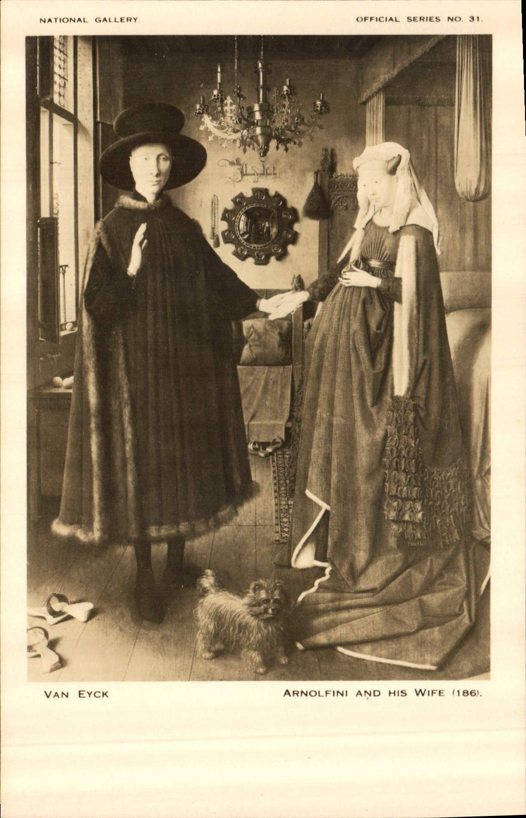 Arnolfini et sa femme — reproduction de la peinture de Van Eyck — série officielle n°31, National Gallery