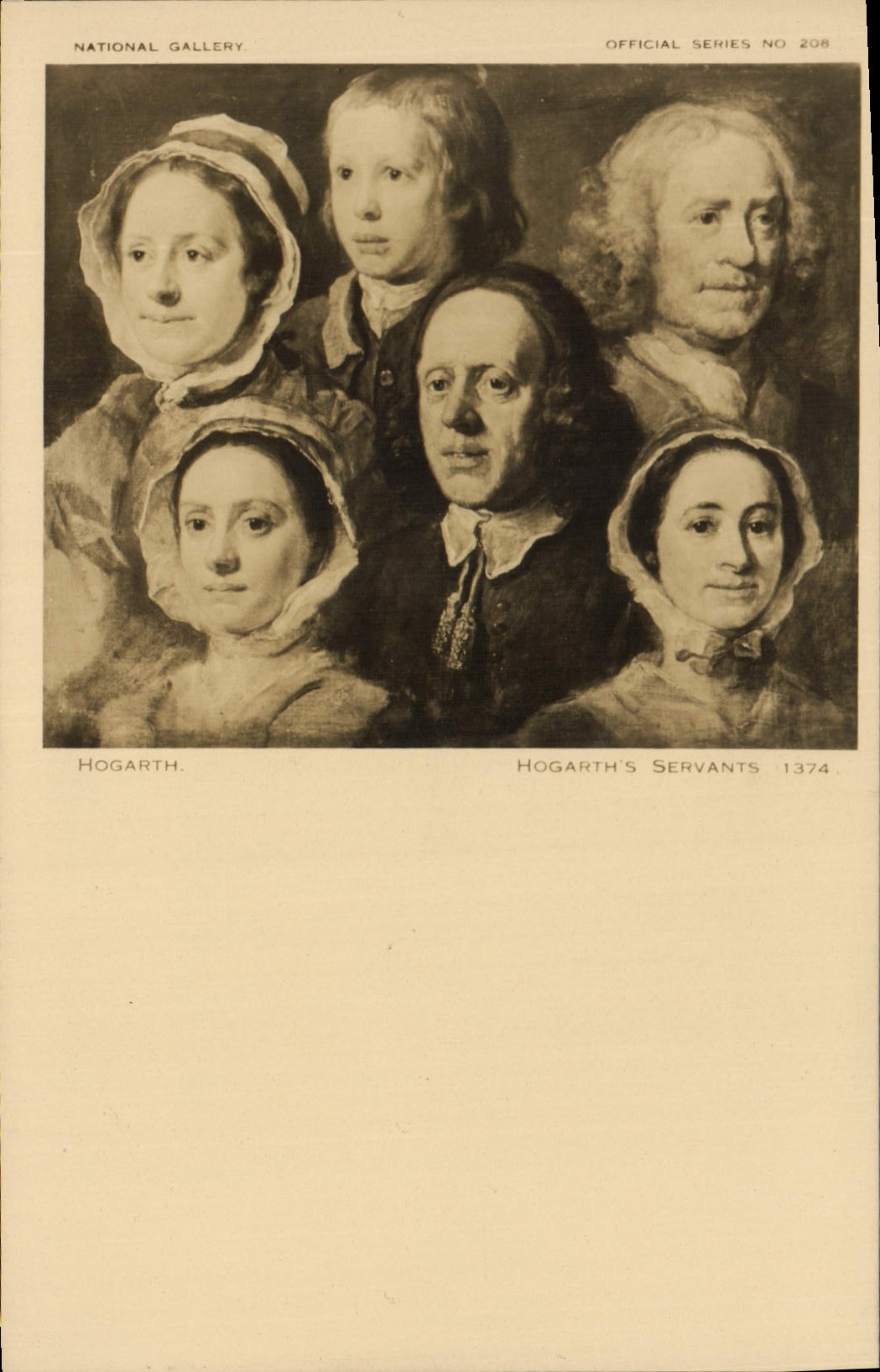 Hogarth's Servants — 1374 — National Gallery, Official Series No 208 - Recto