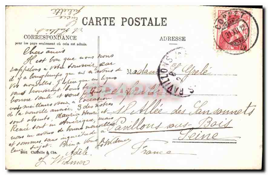 CPA Bonne Annee  — Rückseite