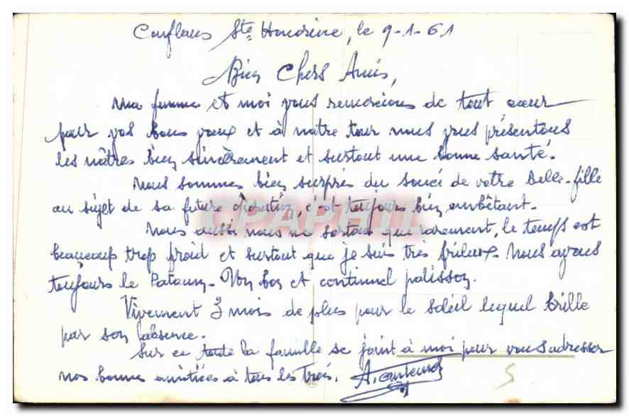 CPA Bonne Annee  — Rückseite