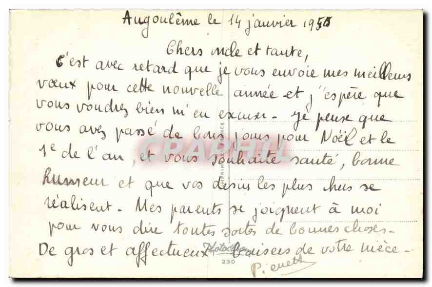 CPA Heureuse Annee  — Rückseite