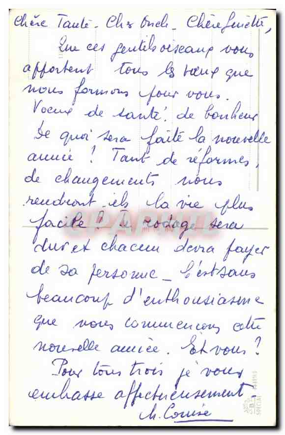 CPA Bonne Annee  — Verso