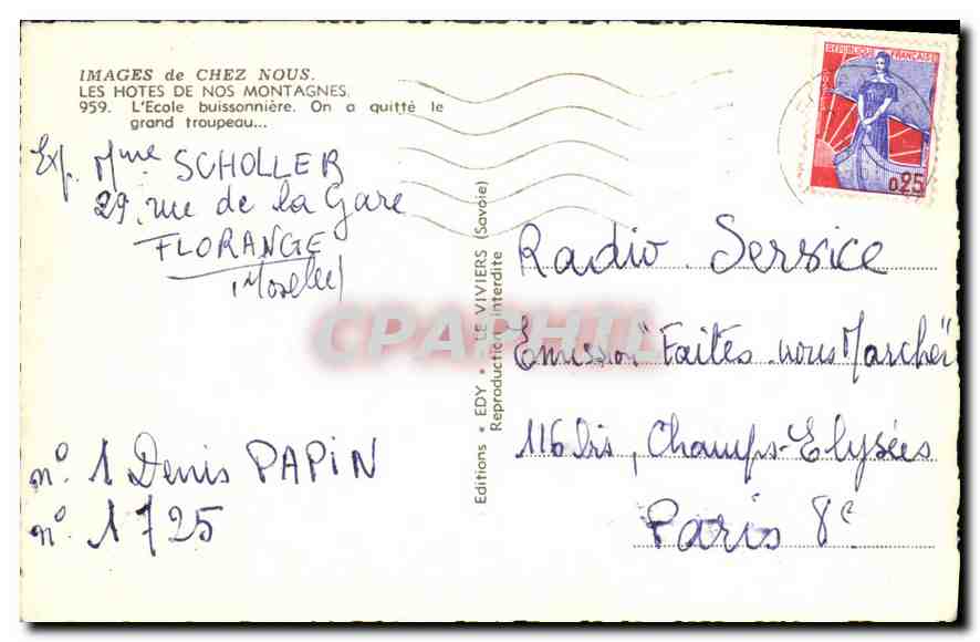 CPA Images de Chez Nous Les Hotes de Nos Montagnes Vaches — Rückseite