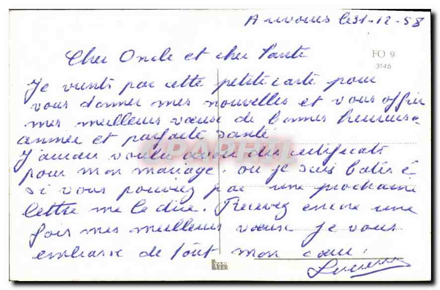 CPA Bonne Annee  — Rückseite