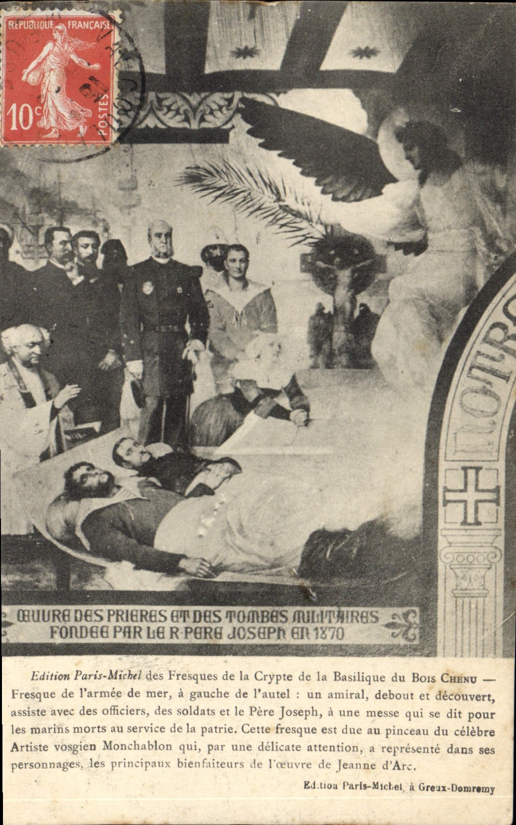 CPA Paris Michel des Fresques de la Crypte de la Basilique du Bois Chenu 