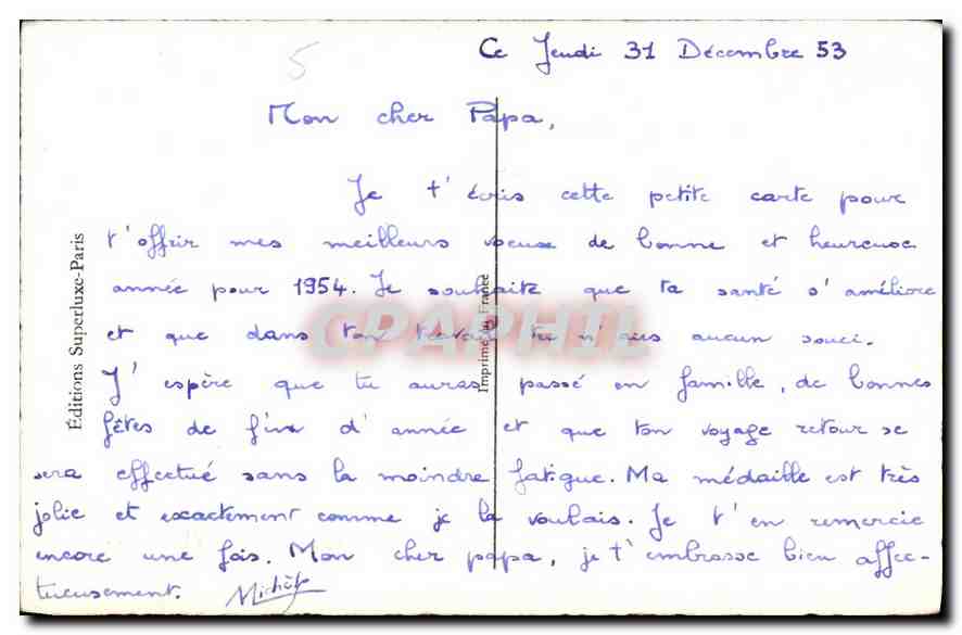 CPA Bonne Annee  — Rückseite